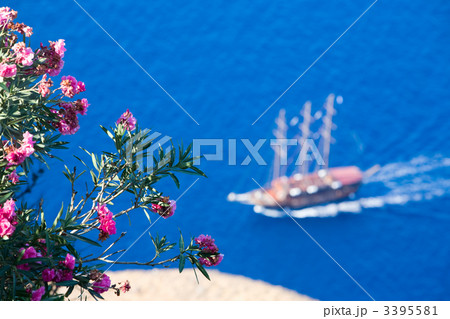 Flowers and sailing boat 3395581