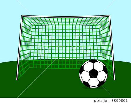 サッカーゴールとボールのイラスト素材
