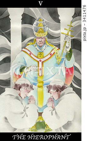 タロットカード 教皇のイラスト素材