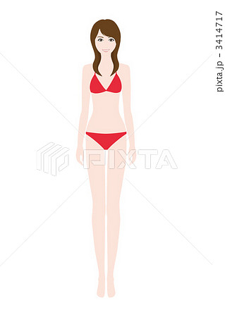 水着姿の若い女性のイラスト素材 [3414717] - PIXTA