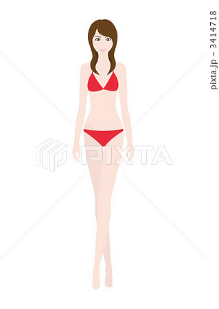 水着姿の若い女性のイラスト素材 [3414718] - PIXTA