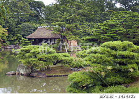 桂離宮　笑意軒と池泉回遊式庭園 3424305