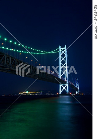 明石海峡大橋ライトアップ 明石海峡大橋ライトアップ 3433408