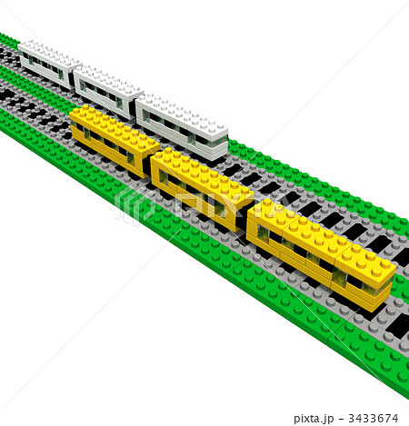 電車 鉄道 立体的のイラスト素材 3433674 Pixta