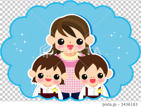 保育士さんと園児2人 3436183