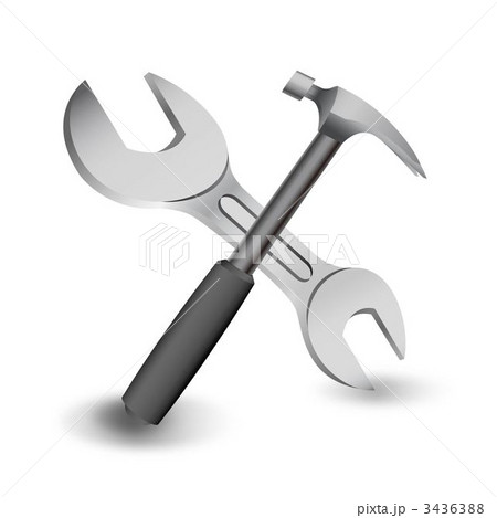 スパナとハンマーのイラスト素材