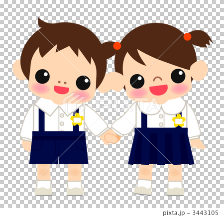 男孩和女孩手牽著手 男孩和女孩手牽著手 3443105