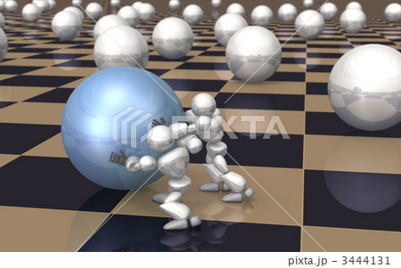 チームワークを表す3DCGイラスト 3444131