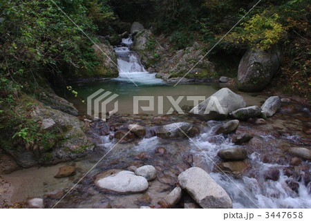 五頭山麓　魚止滝手前の滝 3447658