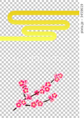 紅梅と金の雲 3459619