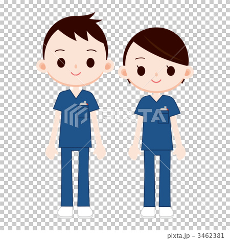 医師　手術衣　男女 3462381