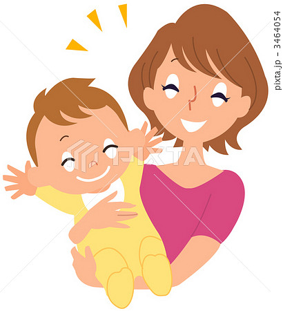 赤ちゃんとママ 笑顔 のイラスト素材 3464054 Pixta