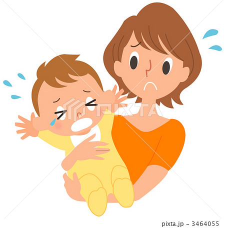 赤ちゃんとママ 泣く のイラスト素材 3464055 Pixta
