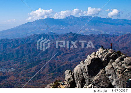 瑞牆山山頂からみた弘法岩と南アルプス 3470297