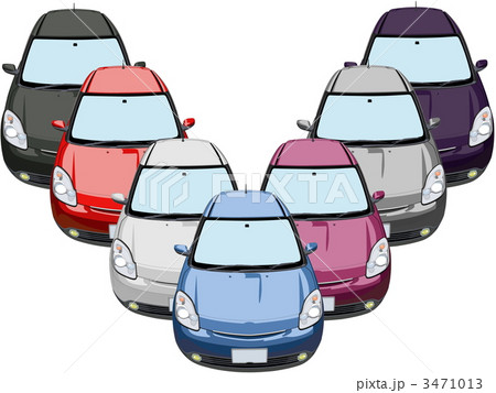 イラスト 乗り物 車 自動車 自家用車 五人乗り 3471013