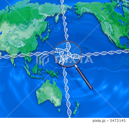 世界地図を虫眼鏡で見る 3472145