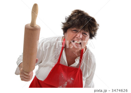 Angry grandmother with rolling pin Angry grandmother with rolling pin 3474626