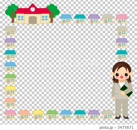 家庭訪問の飾り枠 3475671