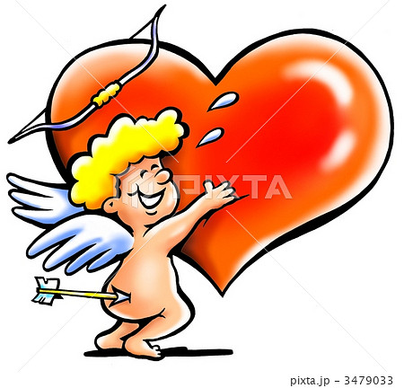 Angel hugging a heart 3479033