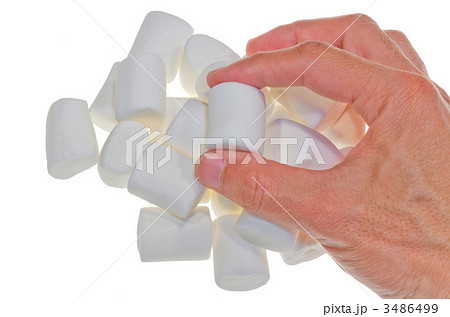 おいしそうなマシュマロを指でつまんでいる おいしそうなマシュマロを指でつまんでいる 3486499