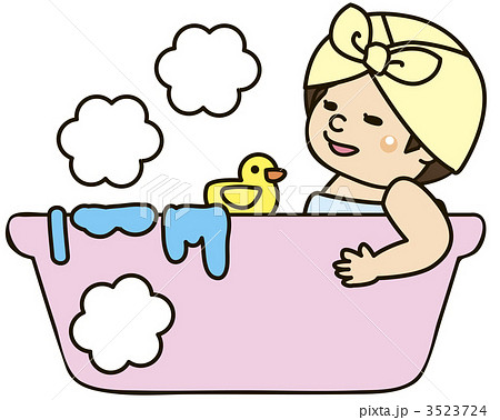 ダイエット女性 お風呂でリラックス のイラスト素材 3523724 Pixta