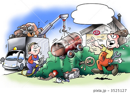 Scrap Handler Removes Old Ironのイラスト素材