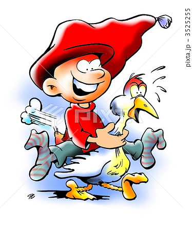 Elf riding on a goose 3525255