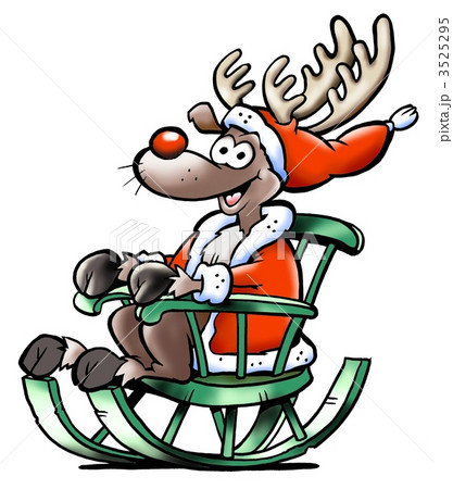Reindeer sits in his rocking chair and waiting for Christmas 3525295