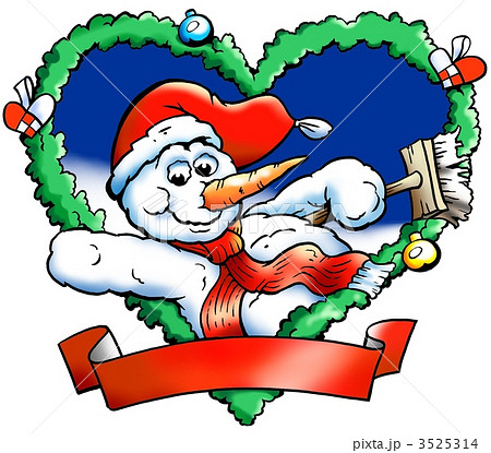 Snowman sitting in a Christmas Decoration fraim 3525314