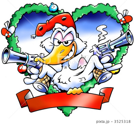 Christmas goose goose with smoking guns 3525318