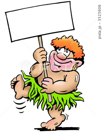 Pygmy standing with a sign 3525606
