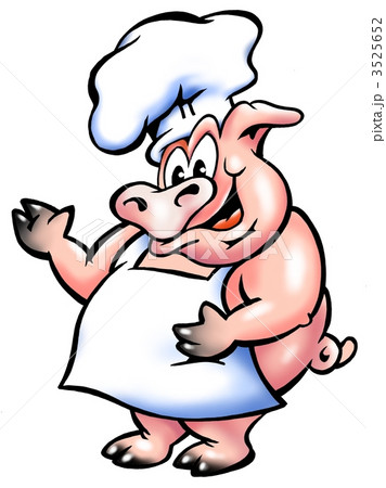 Pig with chefs hat and apron 3525652