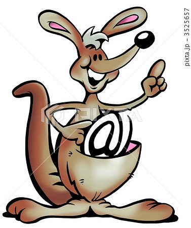 Kangaroo with a email sign in his purse 3525657