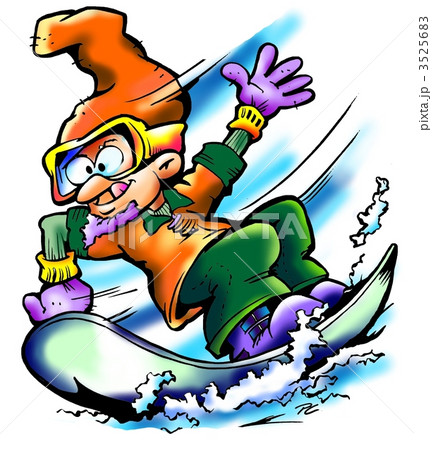 Snowboarder in full speed Snowboarder in full speed 3525683