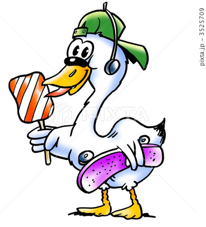 Swan with a lollipop and skateboard Swan with a lollipop and skateboard 3525709