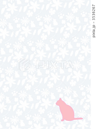 猫のシルエット背景付のイラスト素材