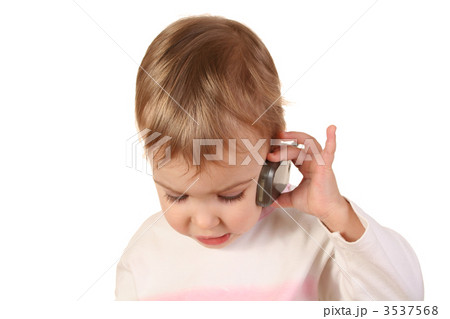 baby with phone baby with phone 3537568
