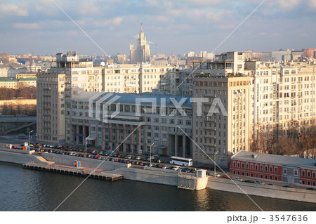 Big house on quay of Moscow river Big house on quay of Moscow river 3547636