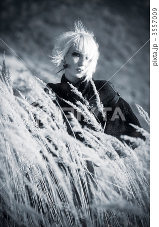 Goth woman outdoors portrait Goth woman outdoors portrait 3557009