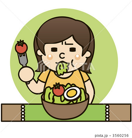 ダイエット女性 食事制限 のイラスト素材 3560256 Pixta