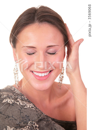 pretty woman touch by hand her head 3569068