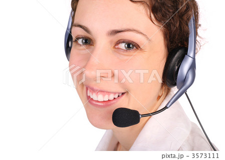 Young woman with headset close-up 3573111
