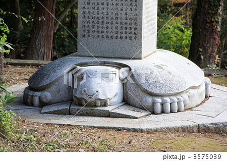 亀形石を台座とした碑石（会津藩主 松平家墓所） 3575039