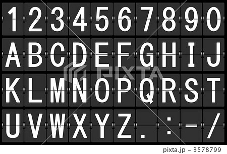 反転フラップ式案内表示機 文字素材 のイラスト素材