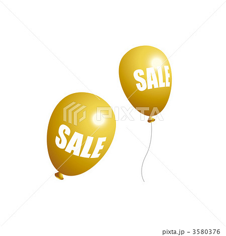 金色のセール風船のイラスト 3580376