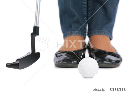 Feet, stick and ball for golf 3588558