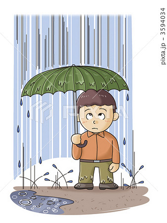 雨量レベル 10 mmやや強い雨 のイラスト素材