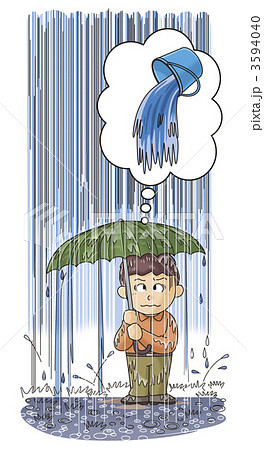 雨量レベル 30 50mm激しい雨 のイラスト素材