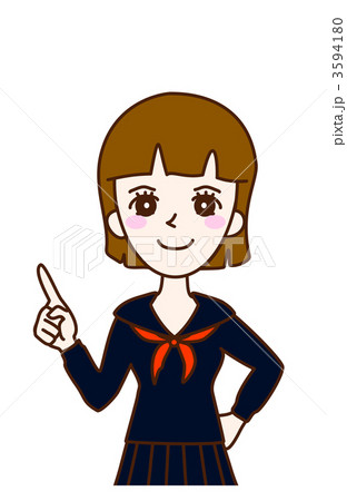 人物イラスト 女学生 セーラー服 人物イラスト 女学生 セーラー服 3594180