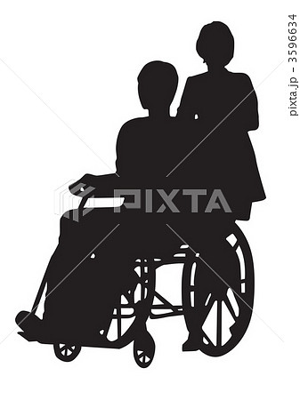 車椅子シルエットa2のイラスト素材
